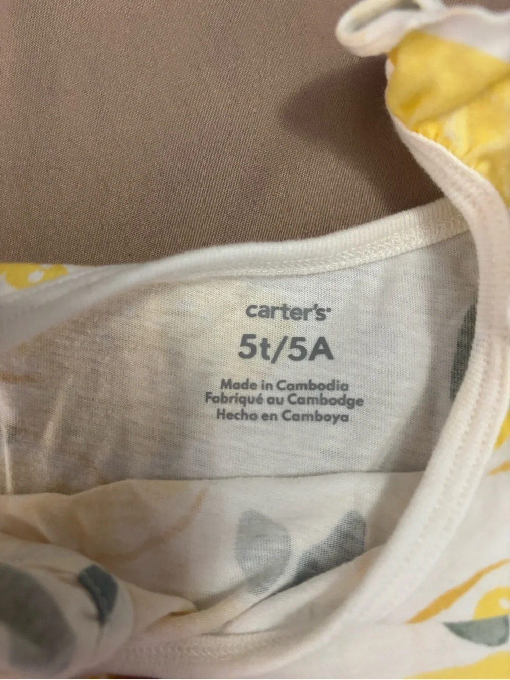 Carter's Yellow & White Lemon Tank Top and Shorts Set